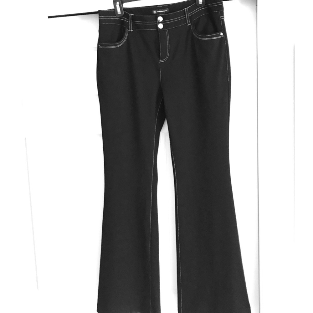 INC black stretchy flared jeans